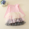 newest 100 cotton children girls smocked frock design dress with 5layers ruffle